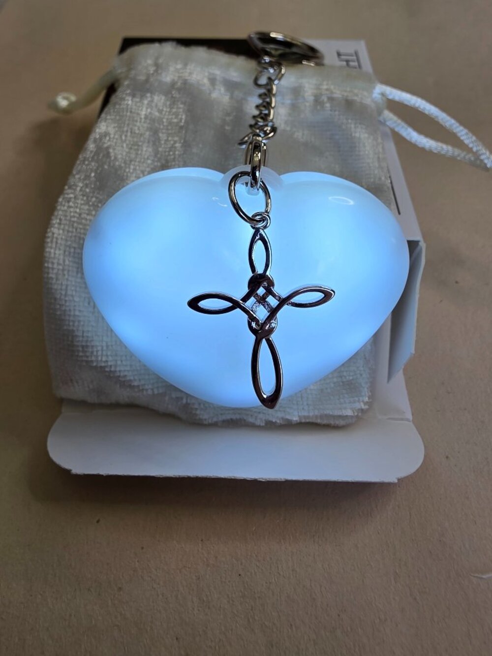 COZEFFIC Heart Purse Light Cross Charm Rechargeable LED